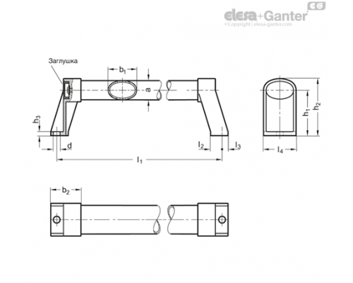 Трубчатая ручка GN 334.1-36-250-SW ELESA+GANTER
