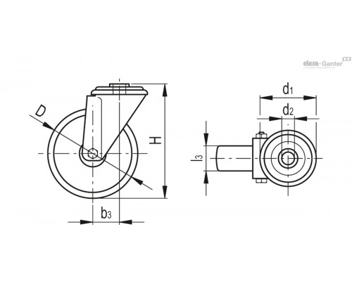 Колёсико RE.F8-100-FBL-SST-N (450856) ELESA+GANTER