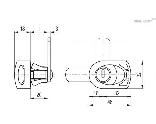 Замок CSL-FM-45-16 (421281) ELESA+GANTER