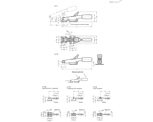 Зажим GN 850.2-500-TG-NI ELESA+GANTER