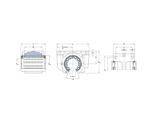 Линейный шариковый подшипник SKF LUCT 30-2LS