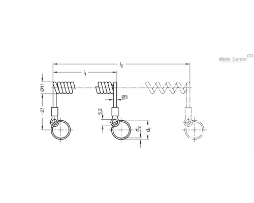 Удерживающий трос GN 111.4-100-14 ELESA+GANTER