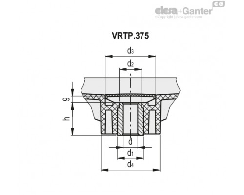 Маховик со спицами VRTP.160+I-A16 (78722-R) ELESA+GANTER