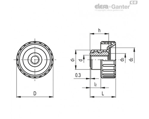 Ручка с рифлением BT.20-SST-FP-M5 (106530) ELESA+GANTER