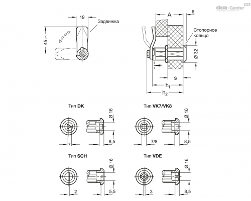 Замок GN 515-NI-VDE-30-52-BL ELESA+GANTER
