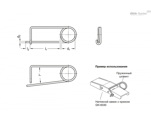 Пружинный шплинт GN 8330.1-11 ELESA+GANTER