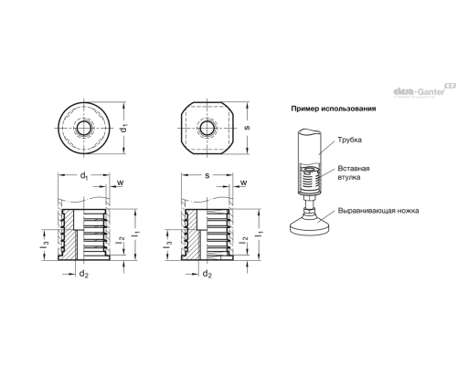 Вставная втулка GN 992-V20-M8 ELESA+GANTER