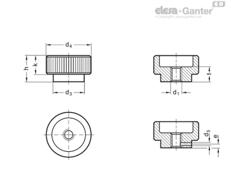 Гайка с накаткой DIN 6303-M12-B-NI ELESA+GANTER Гайка с накаткой DIN 6303-M12-B-NI ELESA+GANTER