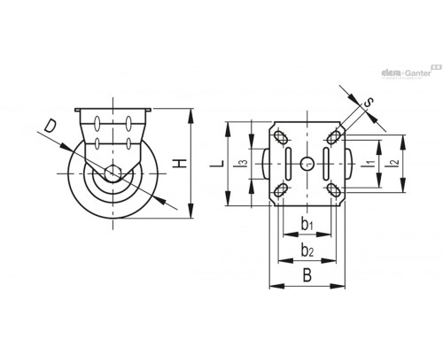 Ролик RE.C6-060-PBL-C (451950) ELESA+GANTER