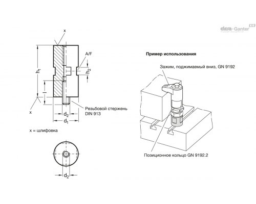 Цилиндр высоты GN 9192.3-40-M12-35 ELESA+GANTER