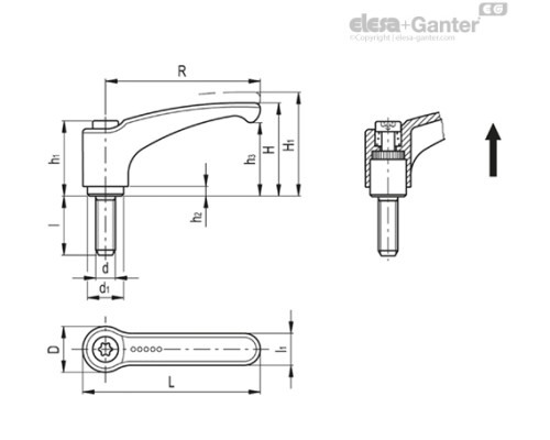 Регулируемая ручка ERM.44 SST-p-M5x32-C2 (241141-C2) ELESA+GANTER Регулируемая ручка ERM.44 SST-p-M5x32-C2 (241141-C2) ELESA+GANTER