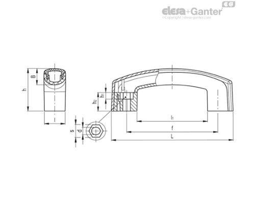 Мостовидная ручка EMPC.160-8-C6 (260711-C6) ELESA+GANTER