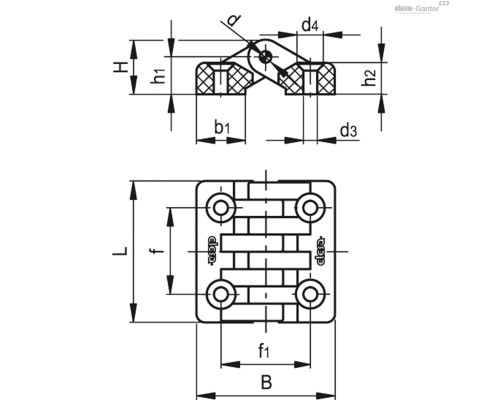Петли CFA.40 SH-4 (422411) ELESA+GANTER