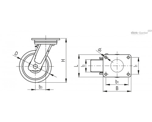 Колесико RE.F4-300-SSL-WEH (451432) ELESA+GANTER