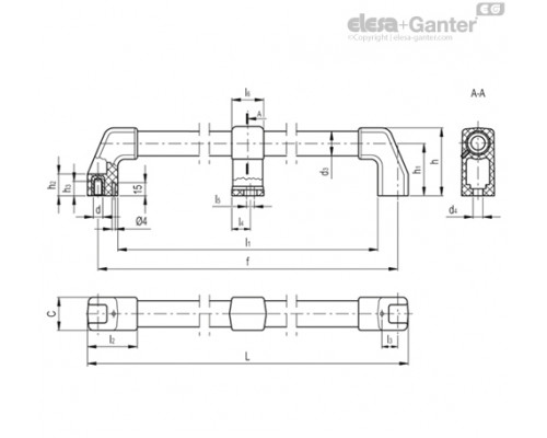 Трубчатая ручка M.1043 BM/30-700-SST-SCM (37057-R) ELESA+GANTER
