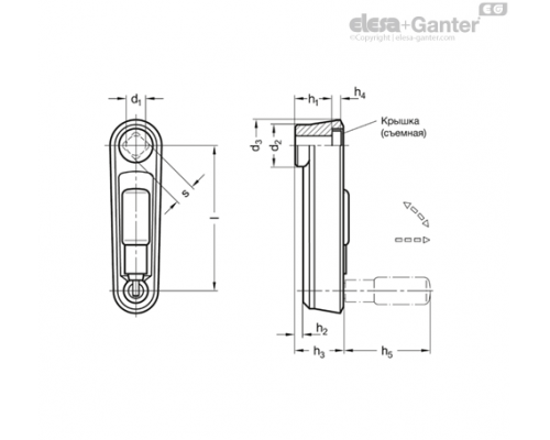 Кривошипная рукоятка с откидной ручкой GN 472.5-125-B14-SW ELESA+GANTER