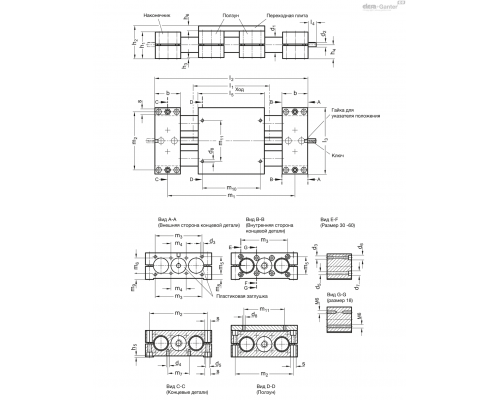 Линейный привод GN 492-30-300-R2-SCR ELESA+GANTER
