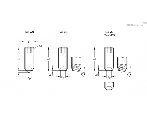 Установочный винт GN 605-M8-25-VRN ELESA+GANTER