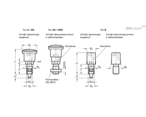 Пружинный стопор GN 816-6-M12x1,5-B ELESA+GANTER Пружинный стопор GN 816-6-M12x1,5-B ELESA+GANTER