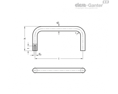 П-образная ручка GN 435-NI-16-160-125-GS ELESA+GANTER