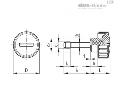 Фиксируемая рифлёная ручка BT-HP.12-AV-p-M4x14 (5301) ELESA+GANTER