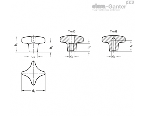Ручка GN 6335-A4-63-M12-E-PL ELESA+GANTER