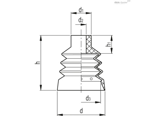 Вакуумная присоска VVL-33-S (VV.56056) ELESA+GANTER