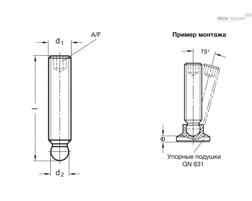 Винт установочный GN 632.1-M10-50 ELESA+GANTER