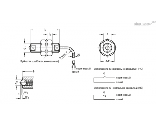 Фиксатор пружинный GN 615.7-M6-S ELESA+GANTER