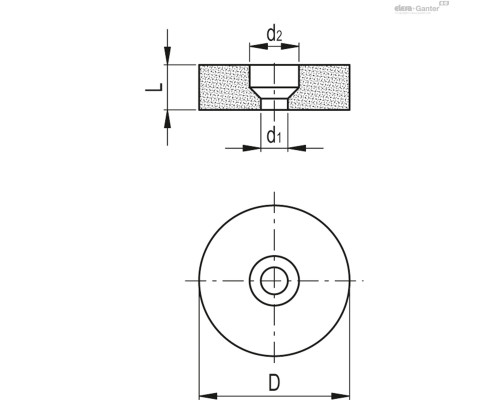 Подушка AVF-42-20-250-SH-10 (480093) ELESA+GANTER