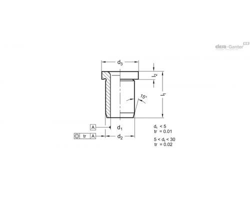 Направляющая втулка DIN 172-B1-6-A ELESA+GANTER