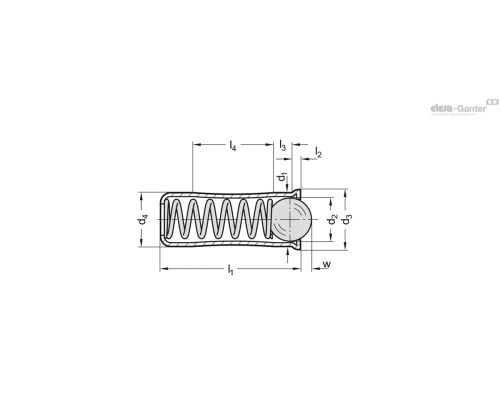 Фиксатор пружинный GN 614.7-10-NI ELESA+GANTER