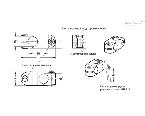 Зажим GN 131-B12-B12-2-NI ELESA+GANTER