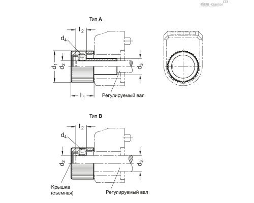 Ручка управления GN 957-22-B8-A ELESA+GANTER Ручка управления GN 957-22-B8-A ELESA+GANTER