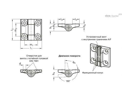 Петля GN 437-ZD-50-50-A-SW ELESA+GANTER