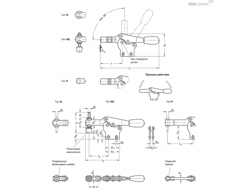 Зажим GN 820.1-230-NC-NI ELESA+GANTER
