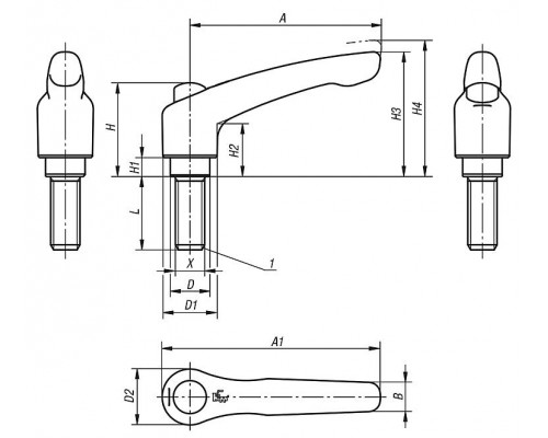 Рычаг K0123.9206181X15 Kipp