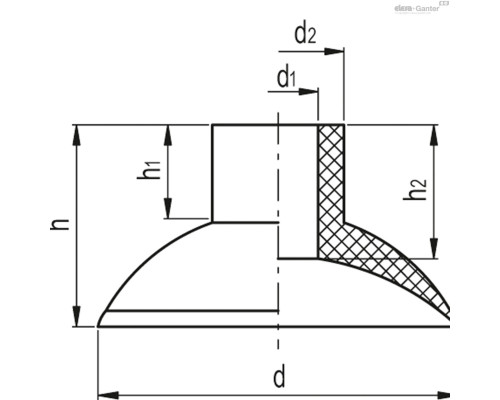 Вакуумная присоска VVH-45-S (VV.52094) ELESA+GANTER