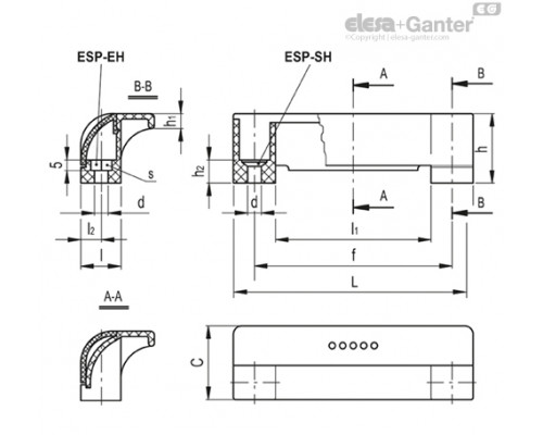Ручка с устройством безопасности ESP.110-EH-C2 (265111-C2) ELESA+GANTER