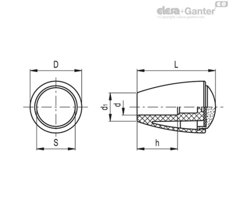 Коническая ручка IH.40 N-8 (27001) ELESA+GANTER