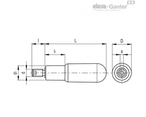 Вращающаяся ручка I.621/45+x-M8 (120622) ELESA+GANTER