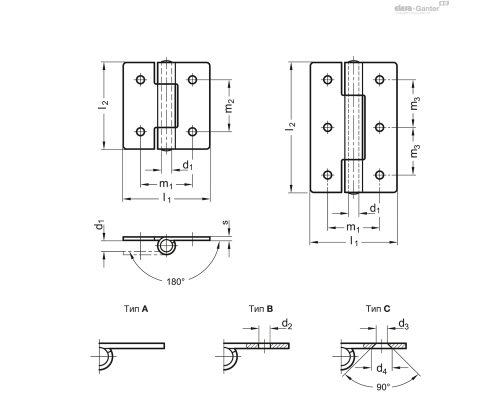 Петля GN 136-ST-30-30-C ELESA+GANTER