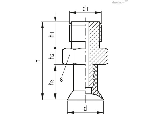 Вакуумная присоска VVH-12-G1/8-T-A (VV.52041) ELESA+GANTER