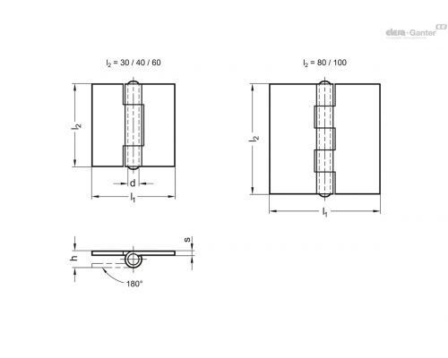 Петля GN 1362-NI-60-40-A-BL ELESA+GANTER