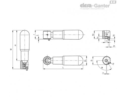 Откидная ручка EFH.620/65 S.D.20 (285166-R) ELESA+GANTER