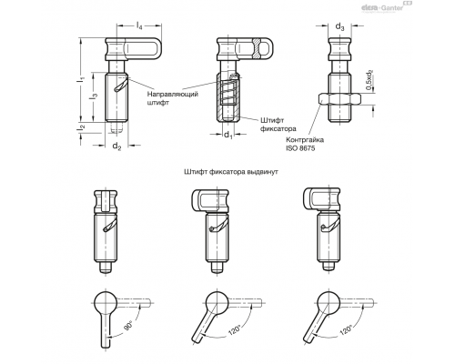 Рычажный фиксатор GN 712.1-6-M16x1,5-A ELESA+GANTER