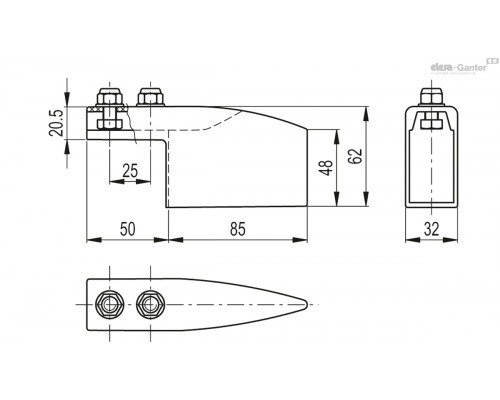 Разделительный блок PGC-2-62-135 (419147) ELESA+GANTER