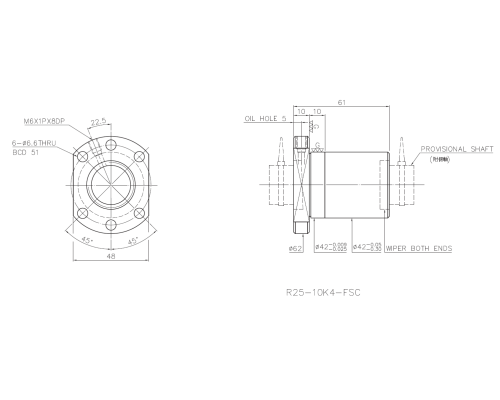 Гайка ШВП R25-10K4-FSC HIWIN