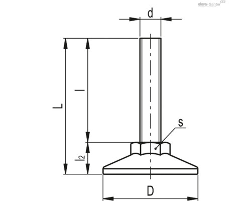 Регулируемая опора LX.25-SW13-SST-M6x54 (431105) ELESA+GANTER