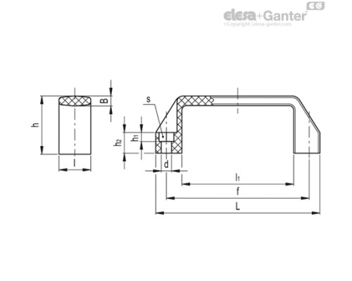 Мостовидная ручка M.443/170-EH-6 (37189) ELESA+GANTER